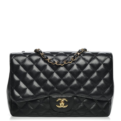 Chanel Caviar Quilted Jumbo Single Flap Black 1 of 7