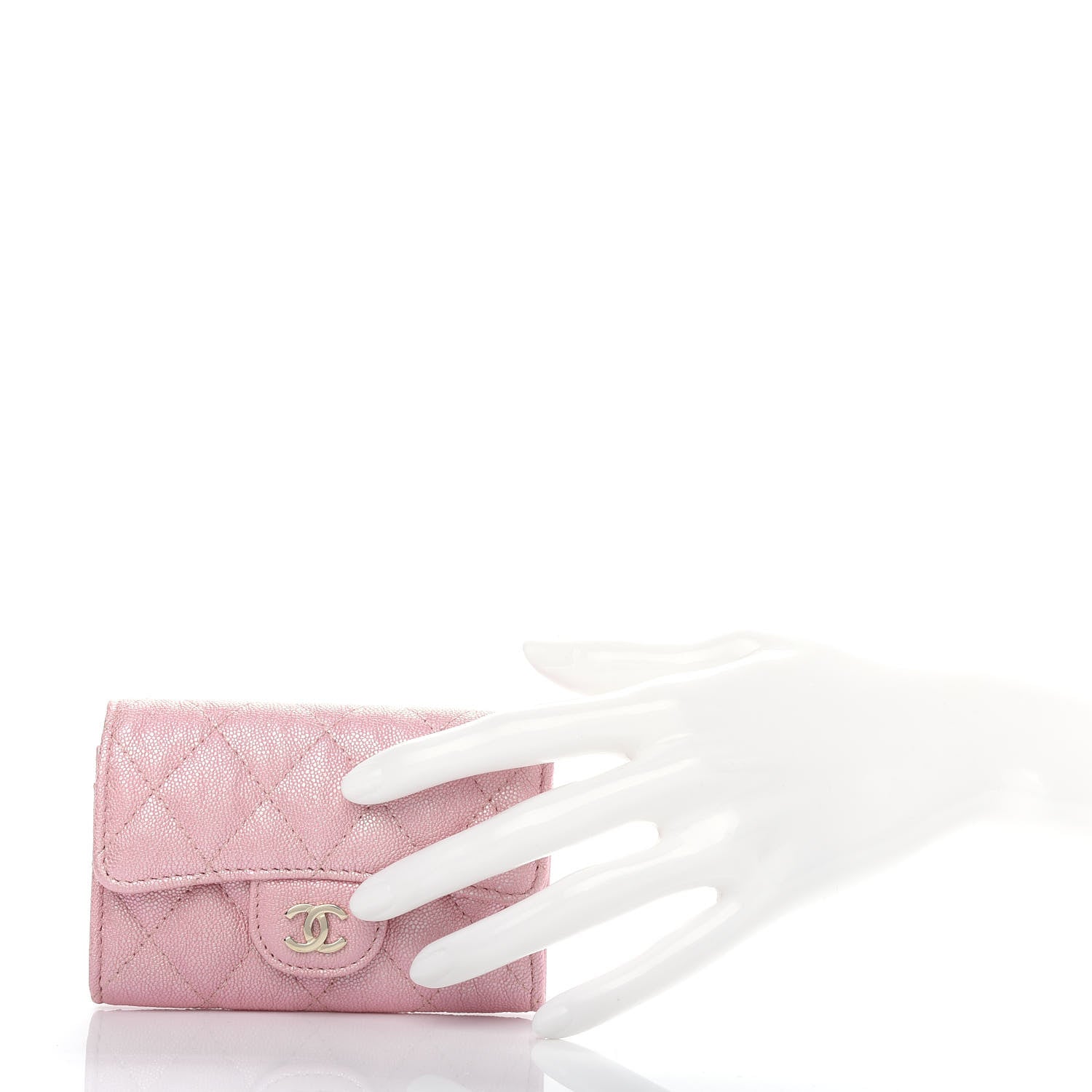 Chanel Iridescent Caviar Quilted Flap Card Holder Rose Pink 2 of 9