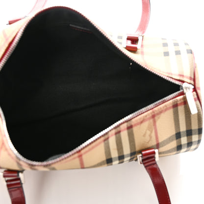 Burberry Haymarket Check Barrel Bag Red 5 of 10