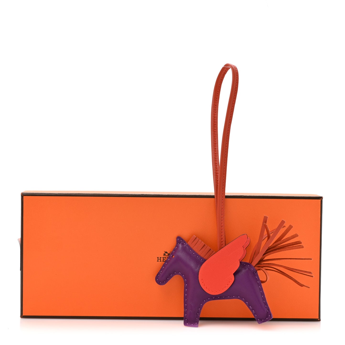 Milo Lambskin Grigri Rodeo Pegase Horse Bag Charm PM Violet Cornaline Capucine
