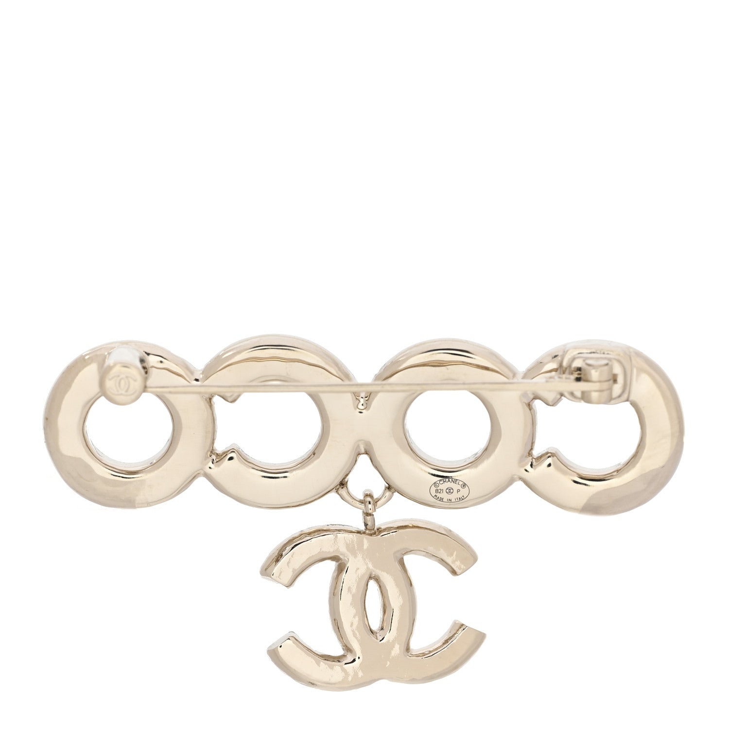Chanel Pearl Coco Brooch Gold 2 of 3