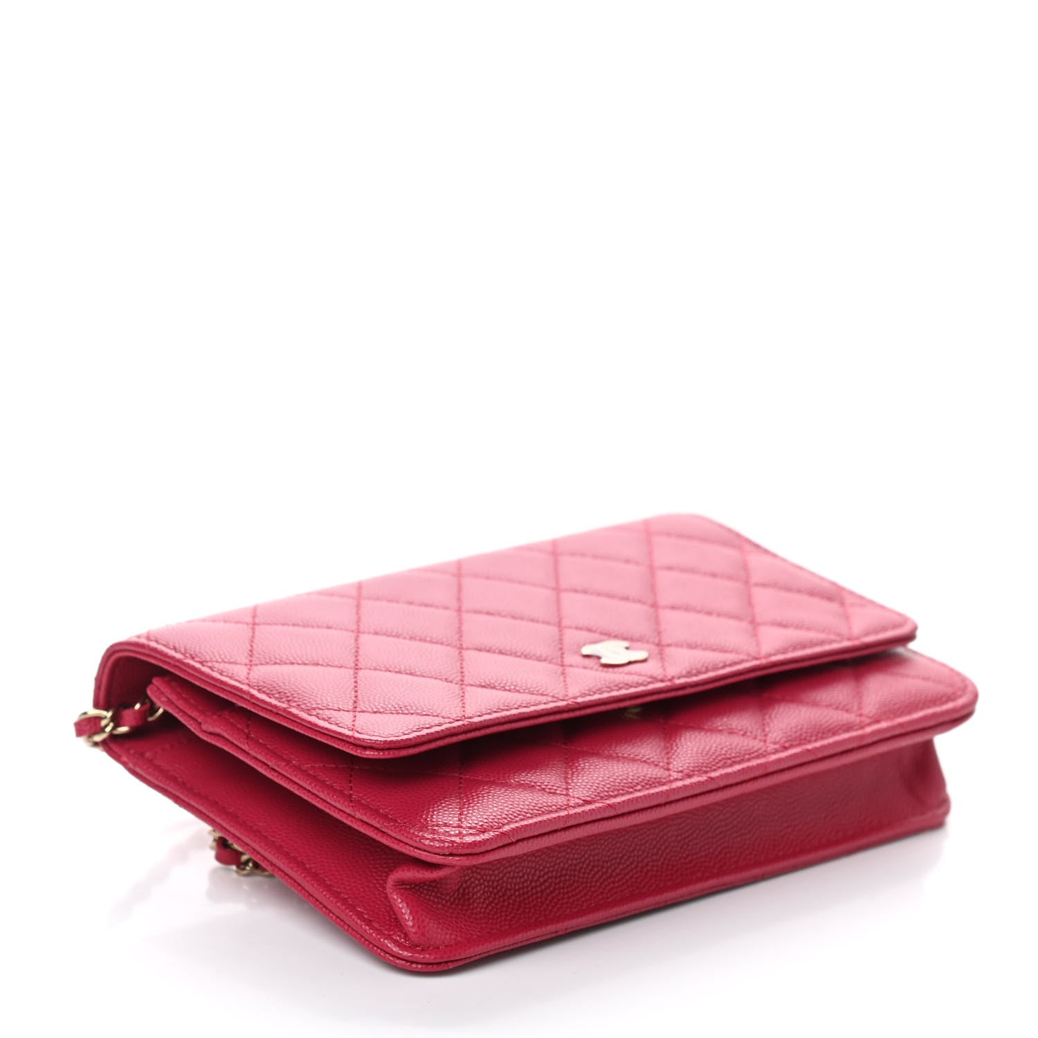 Chanel Caviar Quilted Wallet On Chain WOC Dark Pink 4 of 11