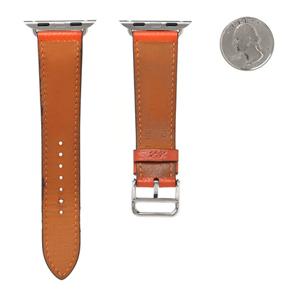 Hermes Epsom 40mm Apple Watch Single Tour Band Feu 2 of 7