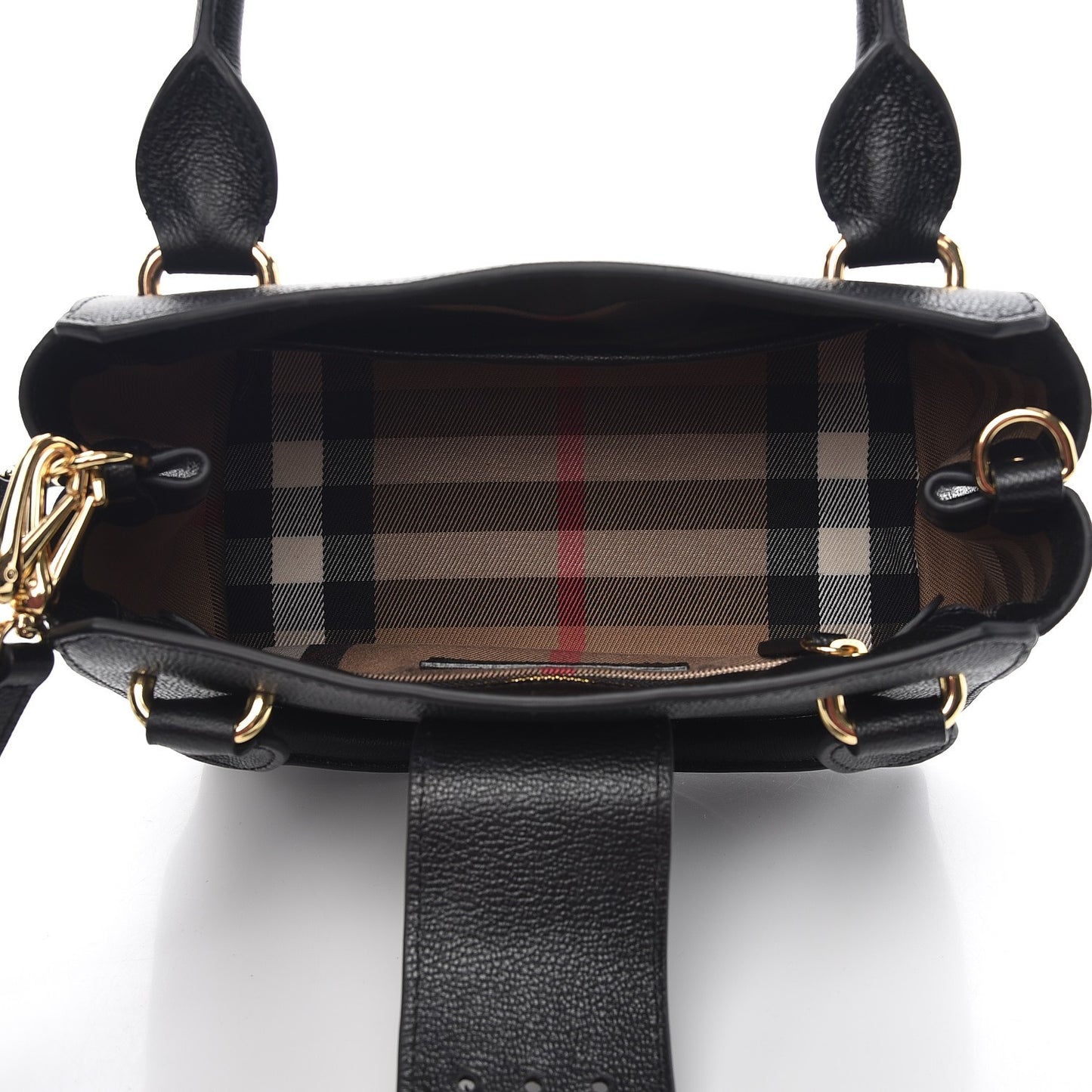 Soft Grain Calfskin Small Buckle Tote Black