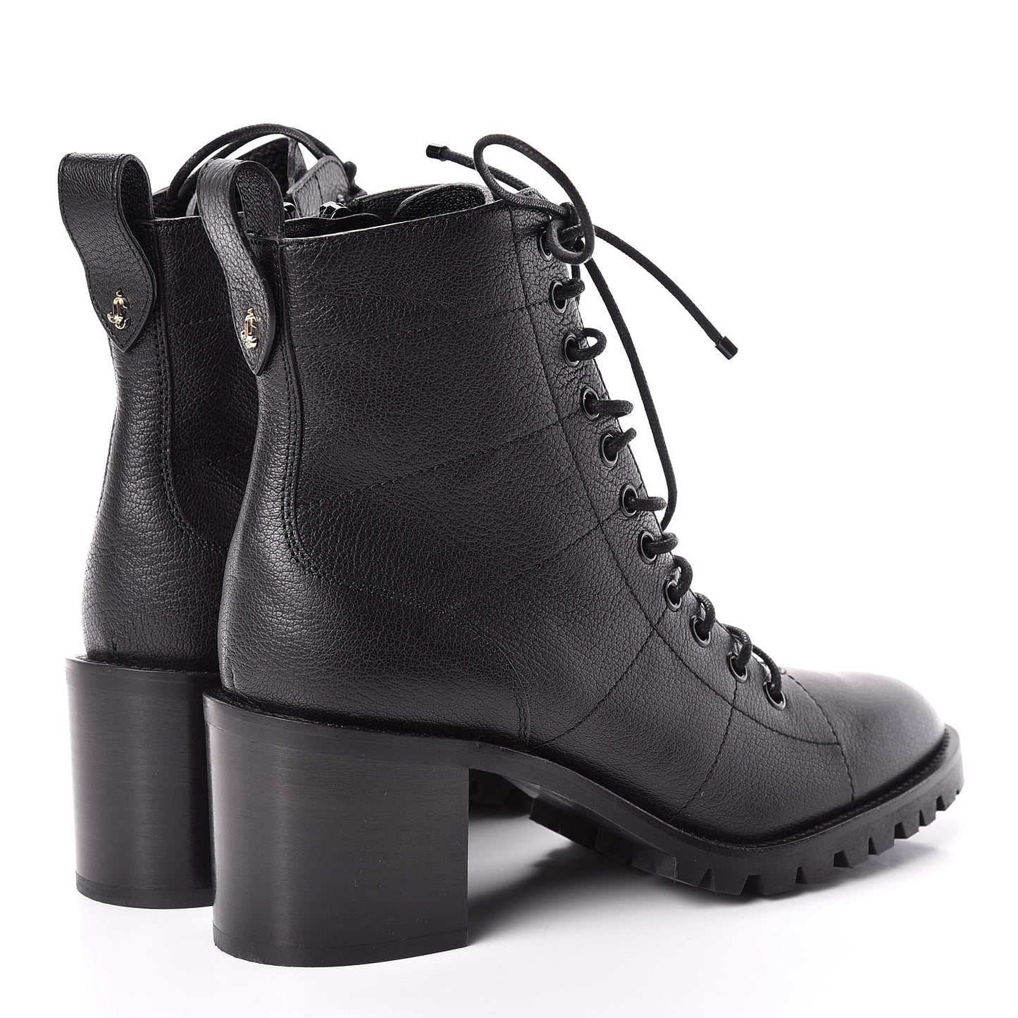 Grainy Calfskin Cruz 65 Ankle Booties 38.5 Black