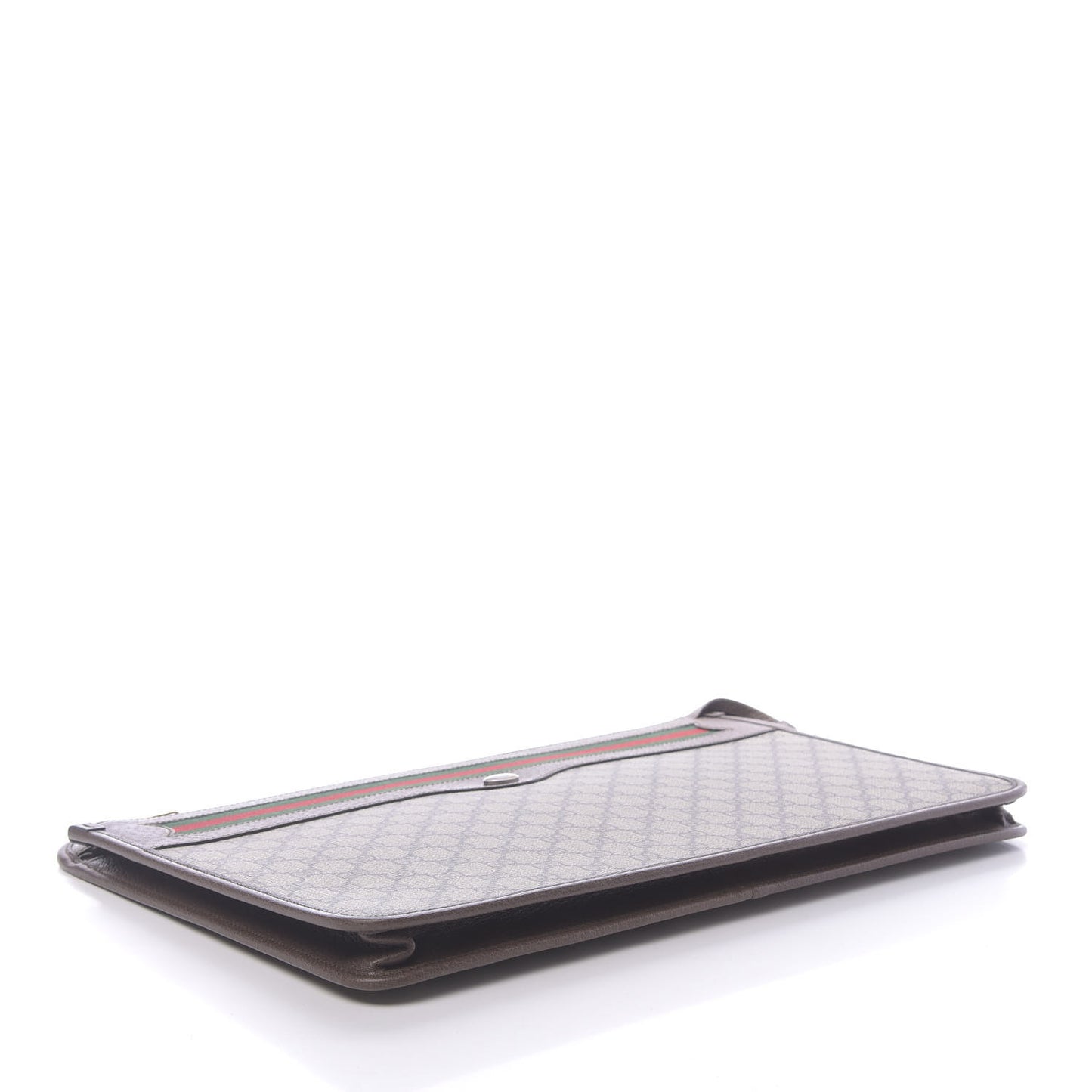 GG Supreme Monogram Textured Calfskin Web Ophidia Documents Holder Beige Ebony New Acero