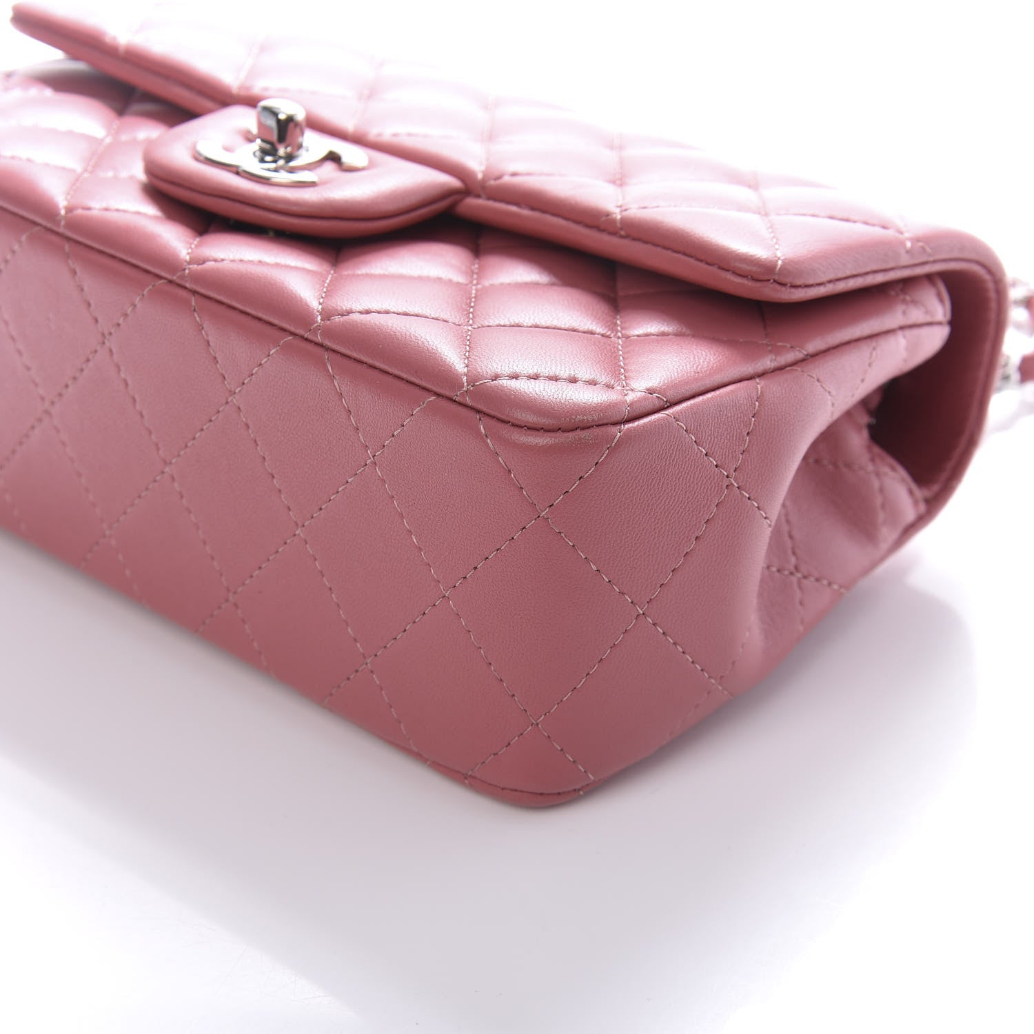 Chanel Lambskin Quilted Mini Rectangular Flap Pink 9 of 11