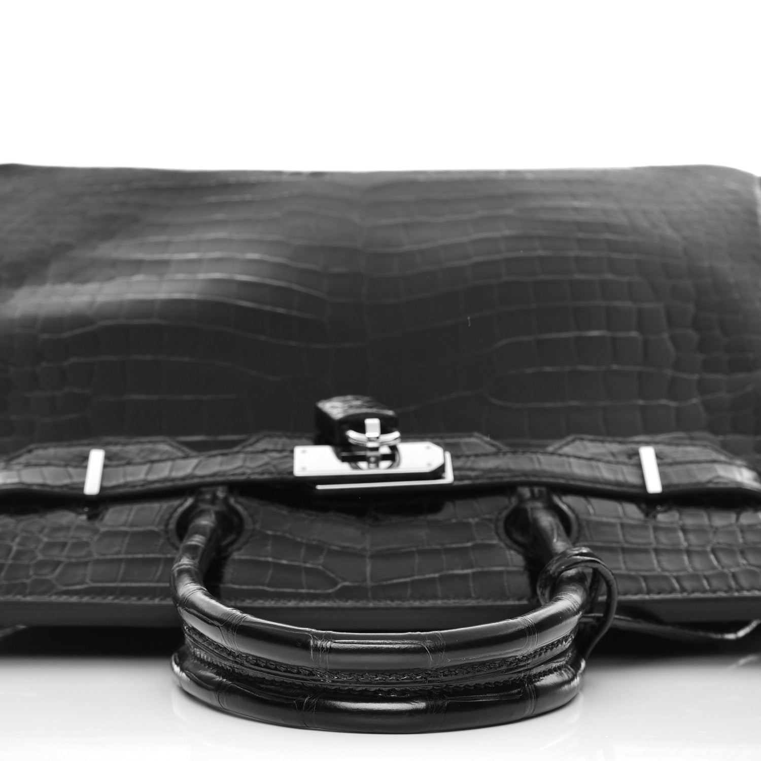 Hermes Shiny Porosus Crocodile Birkin 30 Black 32 of 38