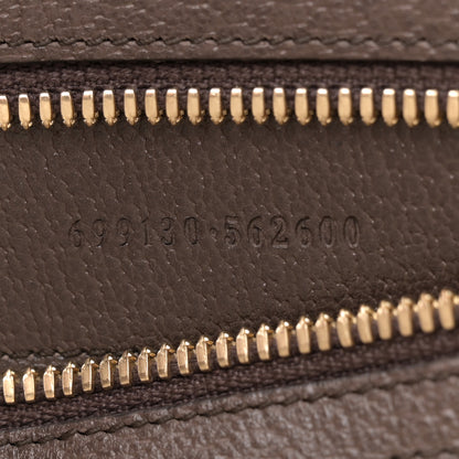 Gucci Monogram Jumbo GG Textured Dollar Calfskin Web Wristlet Messenger Bag Camel Ebony New Acero 7 of 12