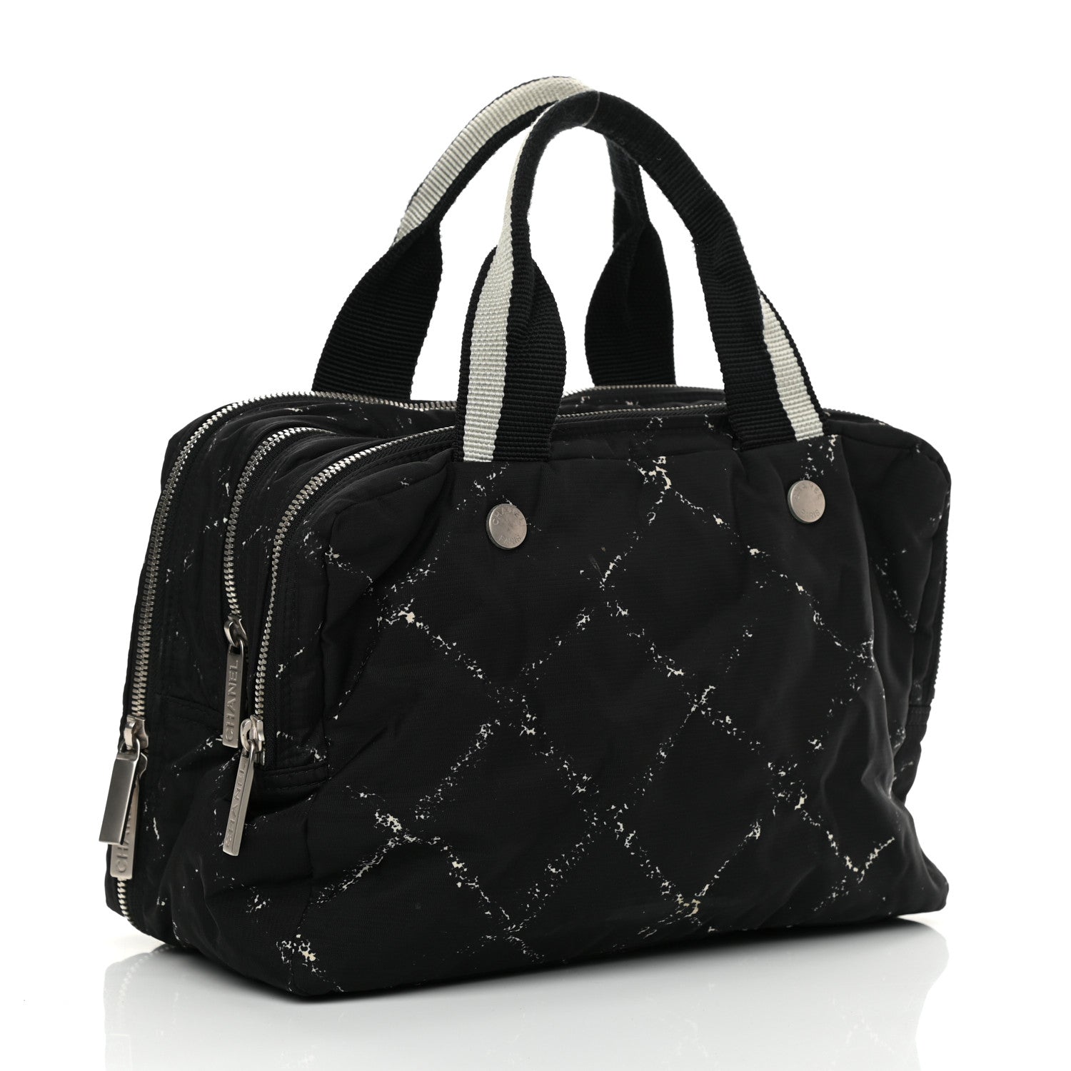 Chanel Nylon Travel Duffel Bag Black 3 of 12