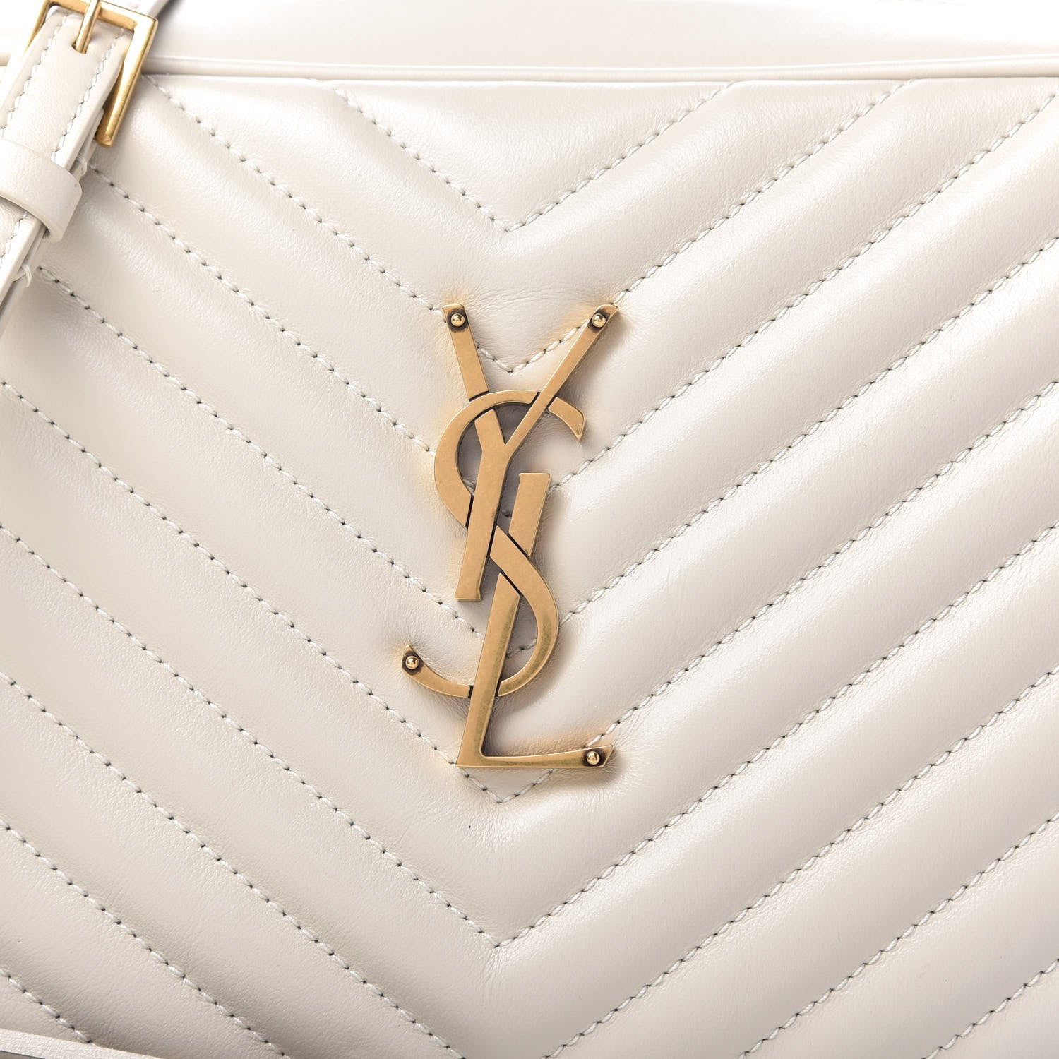 Saint Laurent Calfskin Matelasse Monogram Lou Camera Bag Crema Soft 10 of 10