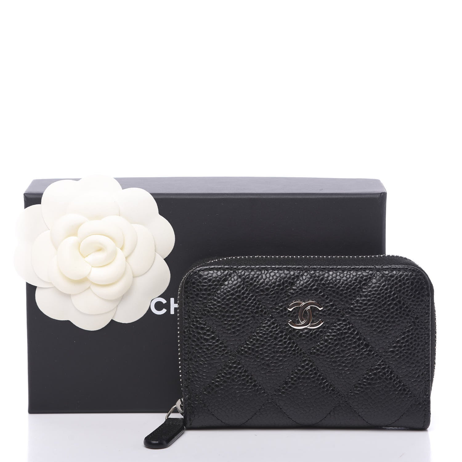 Chanel Caviar Quilted Zip Coin Purse Black 7 of 7