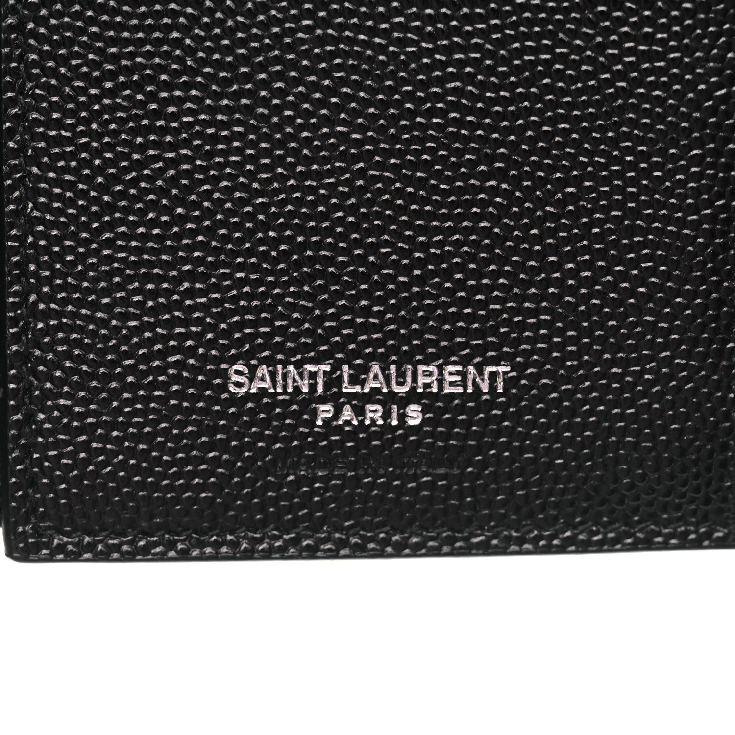 Saint Laurent Grain De Poudre Matelasse Chevron Monogram Compact Tri Fold Wallet Black 6 of 7