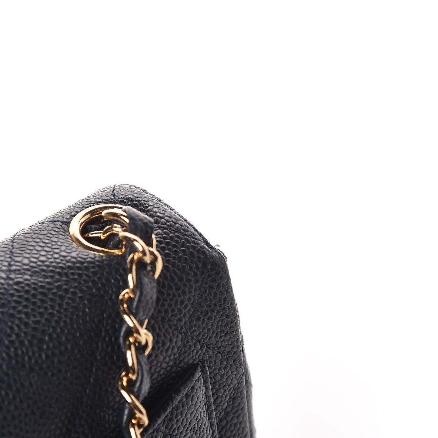 Caviar Quilted Mini Square Flap Navy
