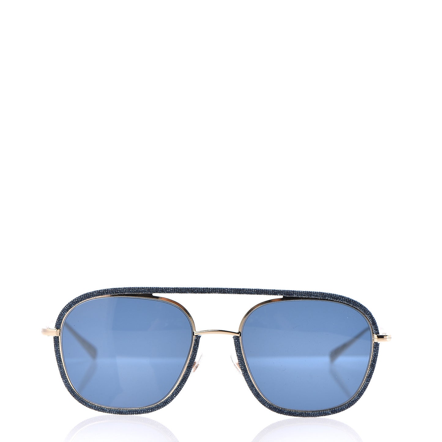 Metal Denim Pilot Sunglasses 4249-J Gold Dark Blue