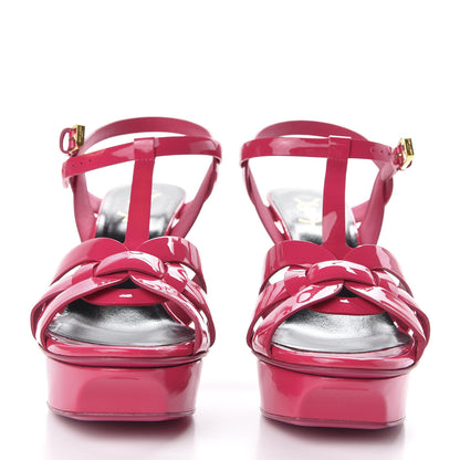 Saint Laurent Patent Tribute 75 Platform Sandals 38.5 Bubble Gum 2 of 10