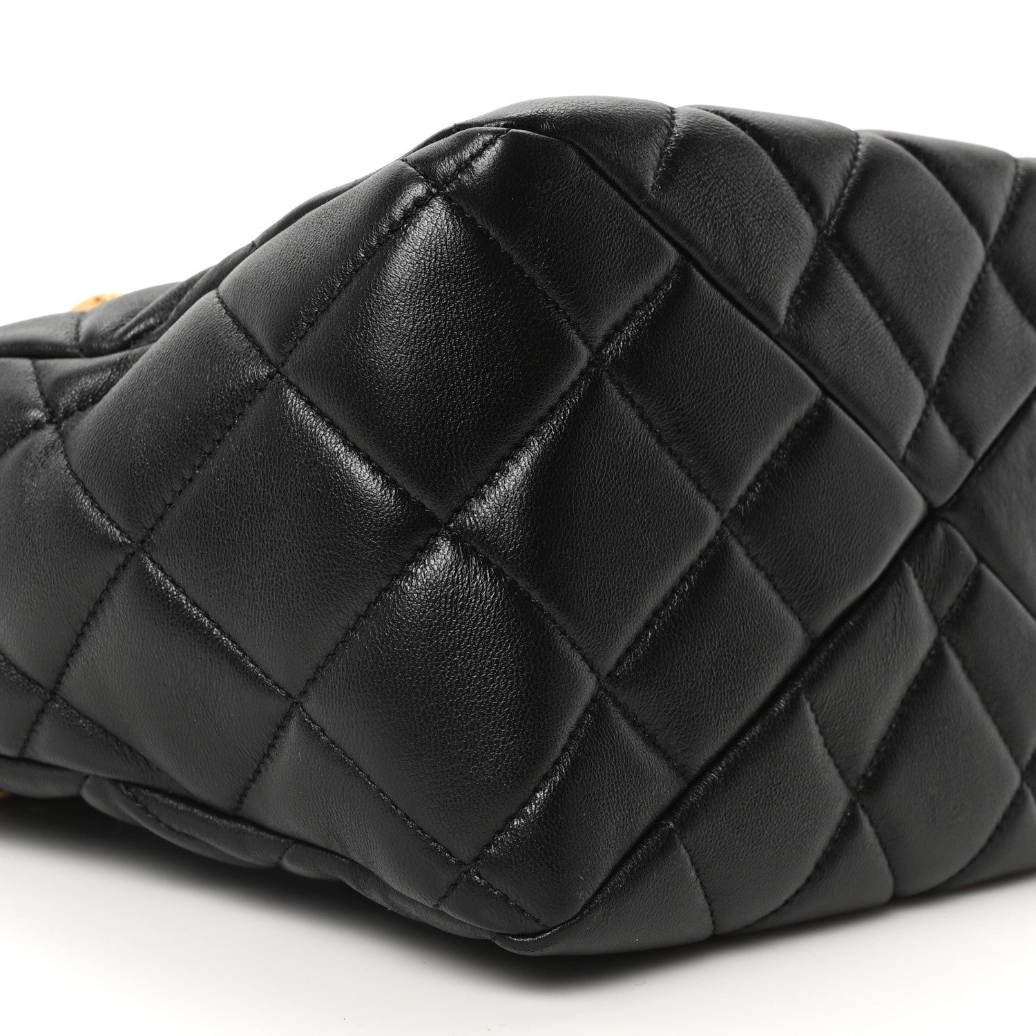 Chanel Lambskin Quilted Small Top Handle Shopping Bag Black 9 of 10