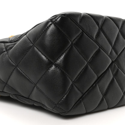 Chanel Lambskin Quilted Small Top Handle Shopping Bag Black 9 of 10