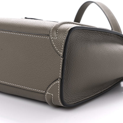Celine Drummed Calfskin Nano Luggage Souris 9 of 10