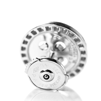 Van Cleef & Arpels 18K White Gold Diamond Boutonniere Button Earrings 4 of 6