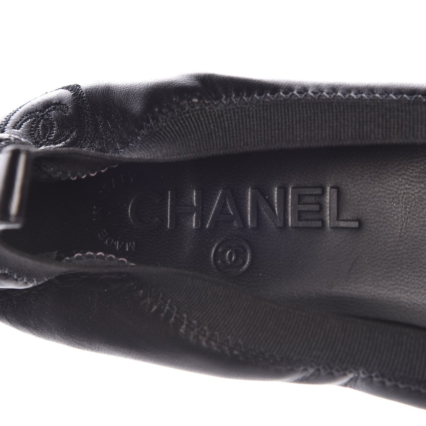Lambskin Patent CC Elastic Stretch Pumps 38.5 Black