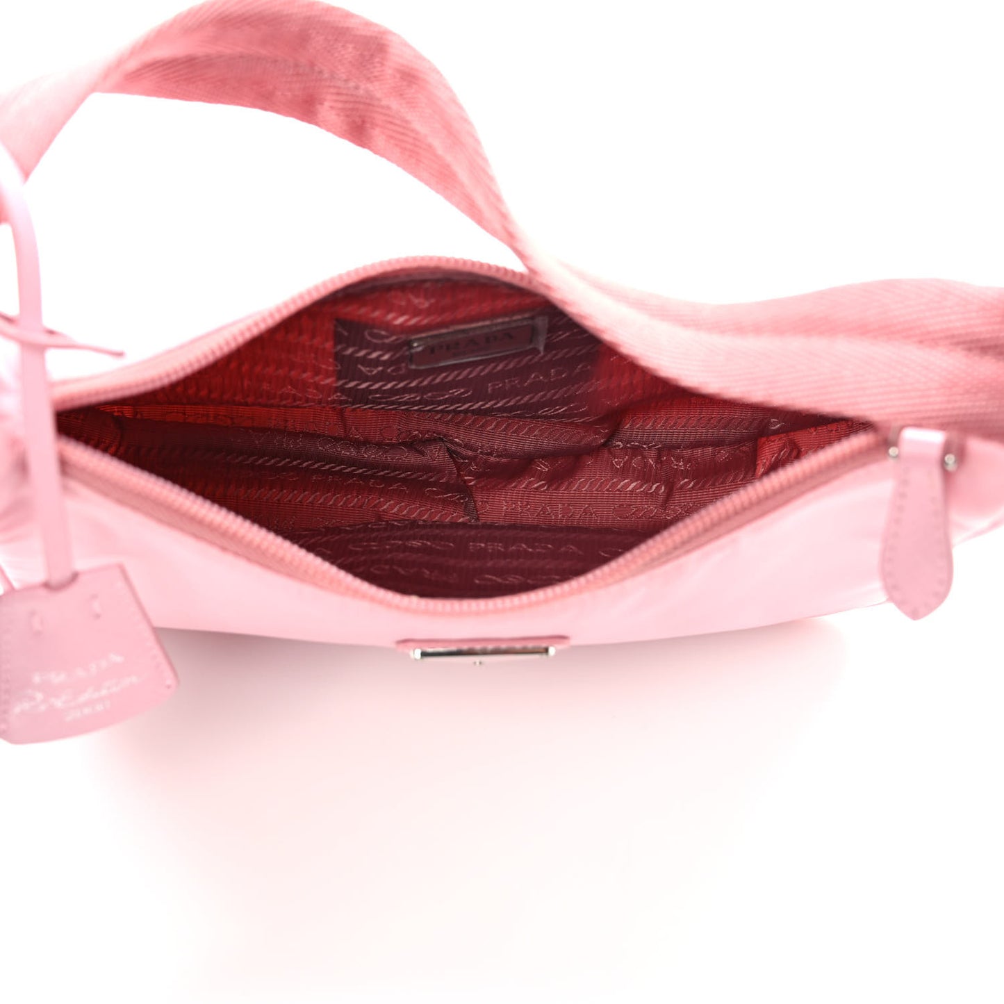 Tessuto Nylon Saffiano Mini Re-Edition 2000 Bag Rosa