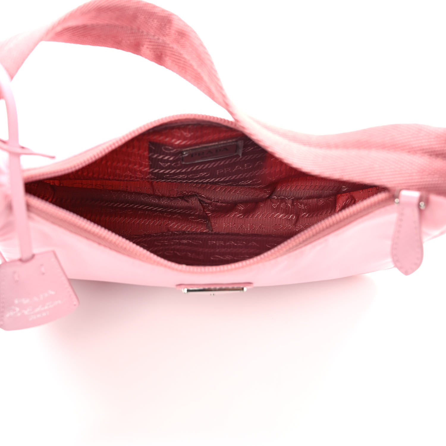 Prada Tessuto Nylon Saffiano Mini Re-Edition 2000 Bag Rosa 5 of 9