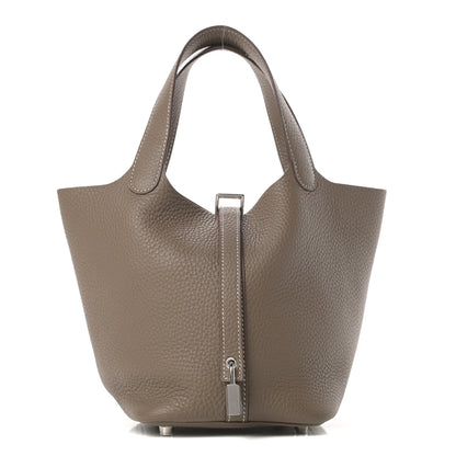 Hermes Taurillon Clemence Picotin Lock 18 PM Etoupe 1 of 11