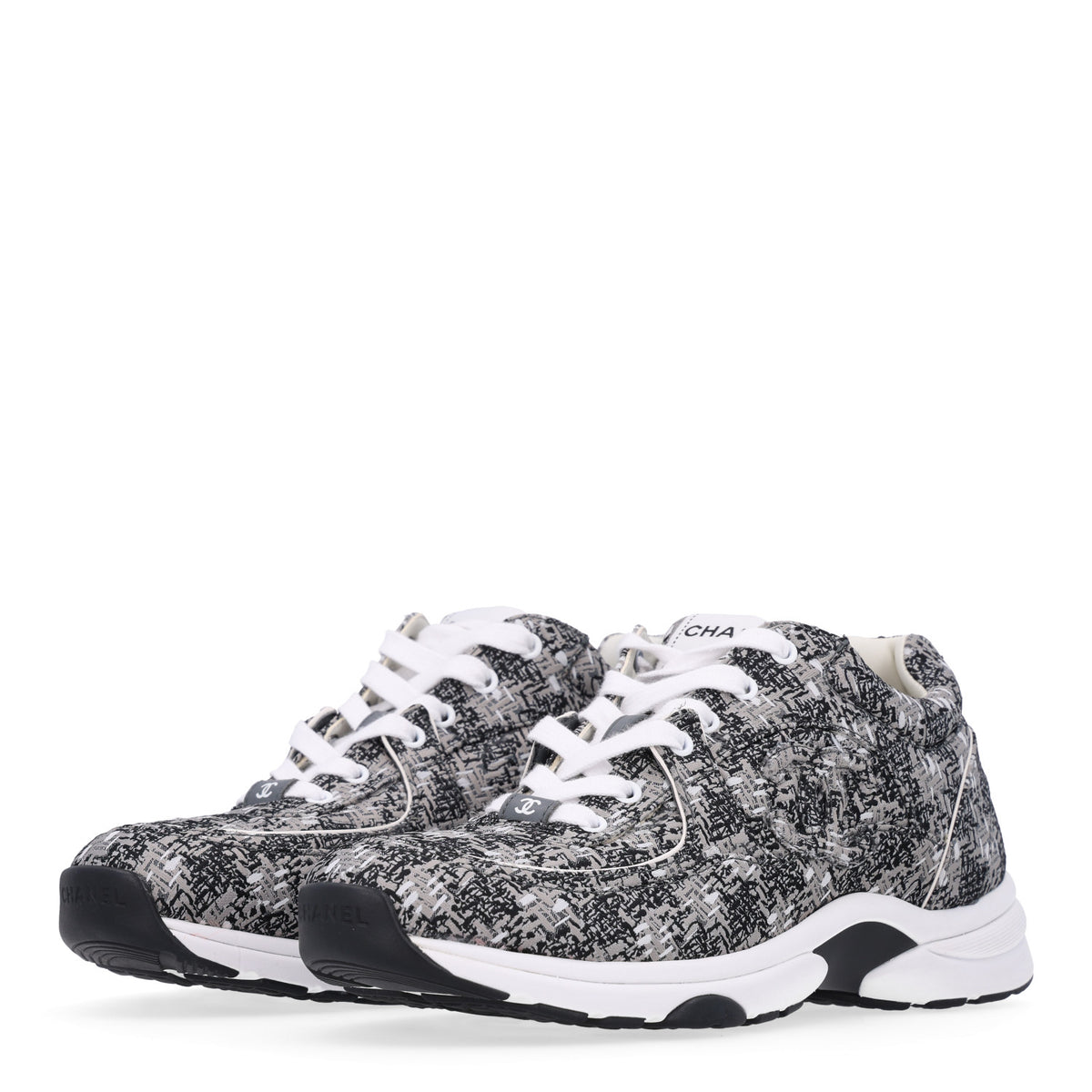 Tweed Mens CC Sneakers 41 Grey Black