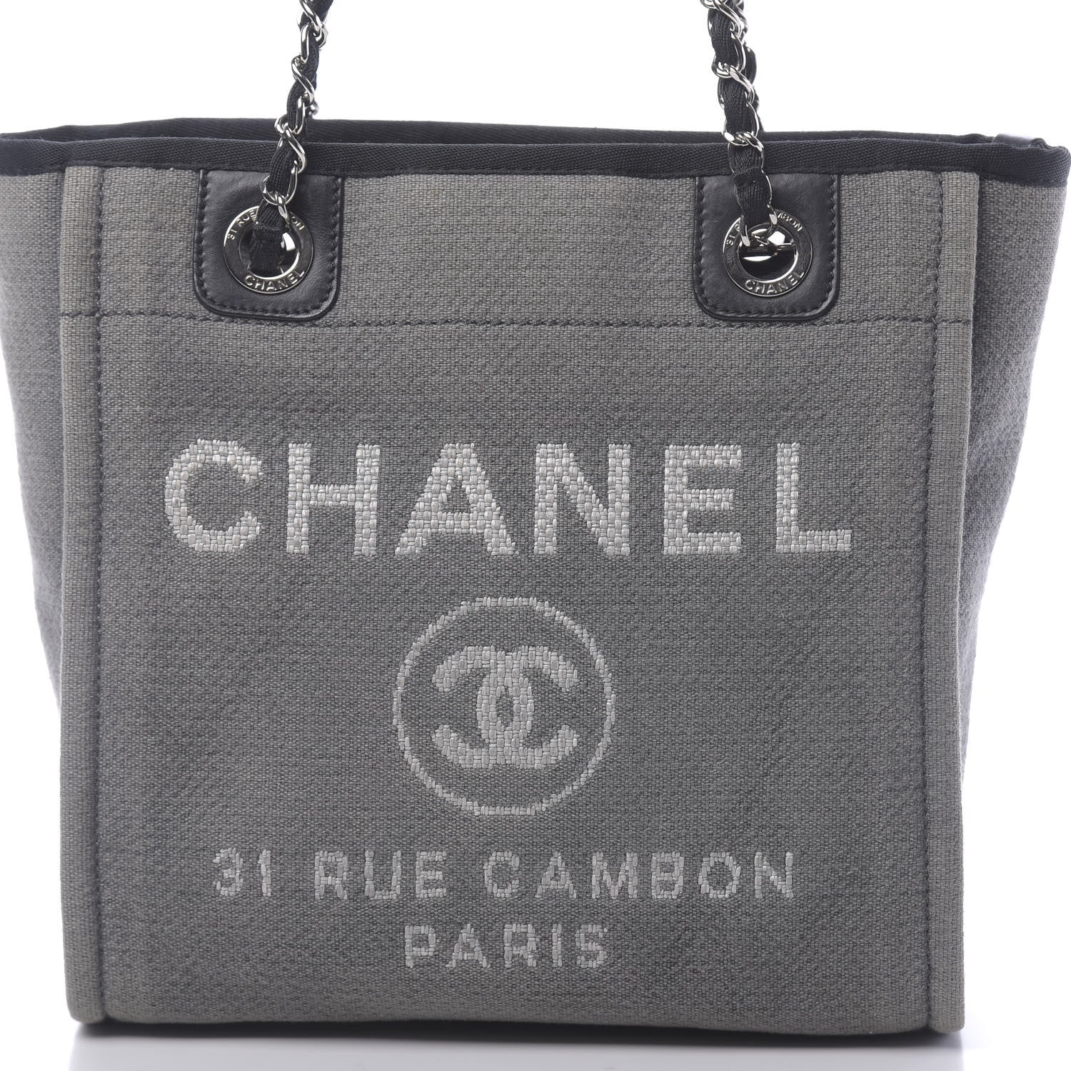 Chanel Canvas Mini Deauville Tote Grey 10 of 10