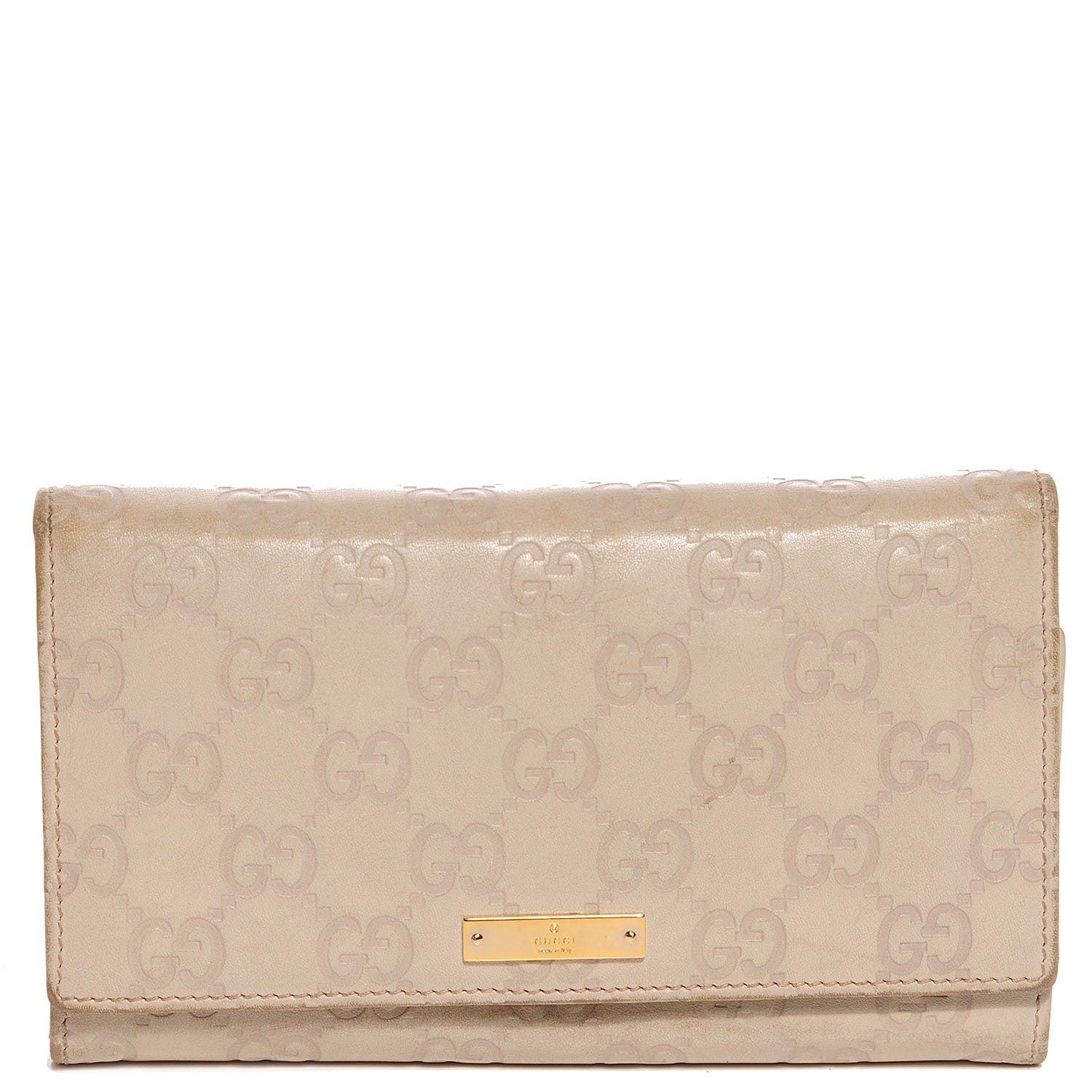 Gucci Guccissima Continental Wallet Off White 1 of 8