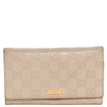 Gucci Guccissima Continental Wallet Off White 1 of 8