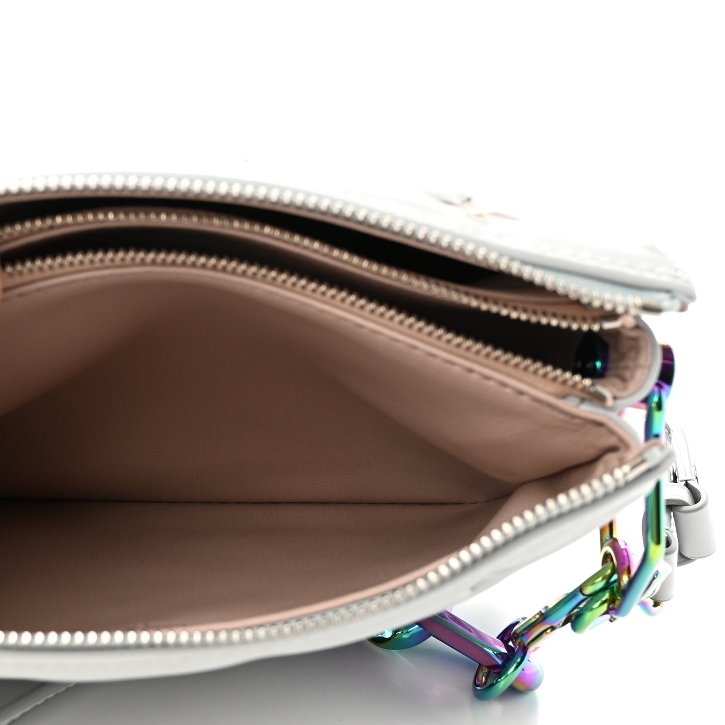 Lambskin Embossed Monogram LV Ski Coussin BB Gray