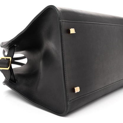 The Row Polished Saddle Calfskin Soft Margaux 12 Black 8 of 10
