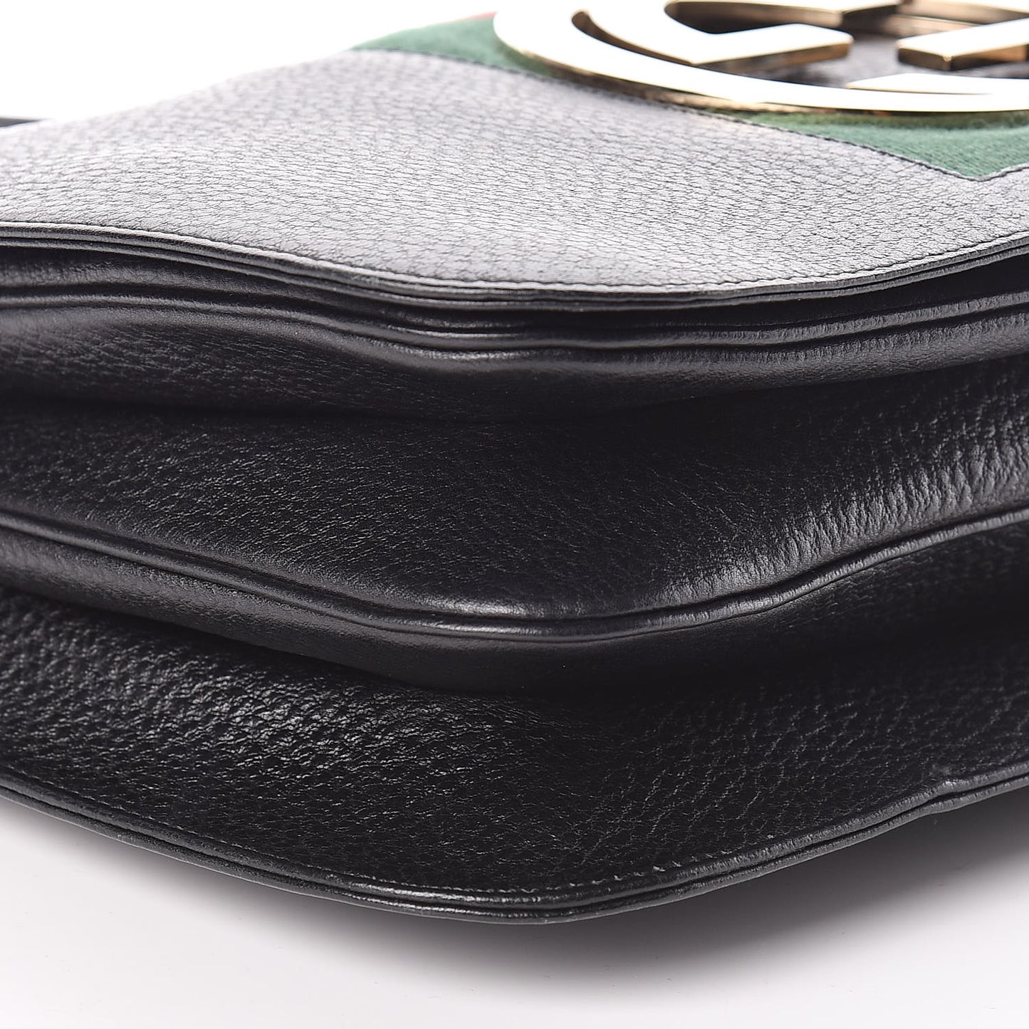 Calfskin Web Blondie Shoulder Flap Bag Black