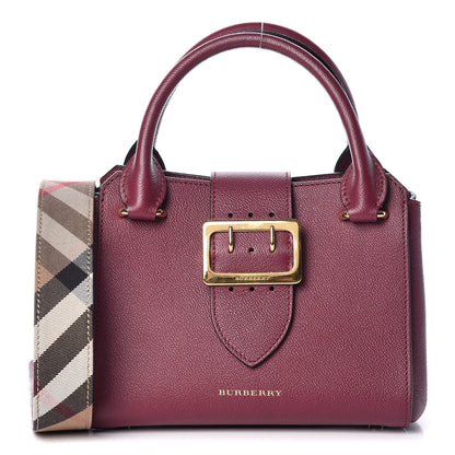 Burberry Soft Grain Calfskin Small Buckle Tote Dark Plum 1 of 12