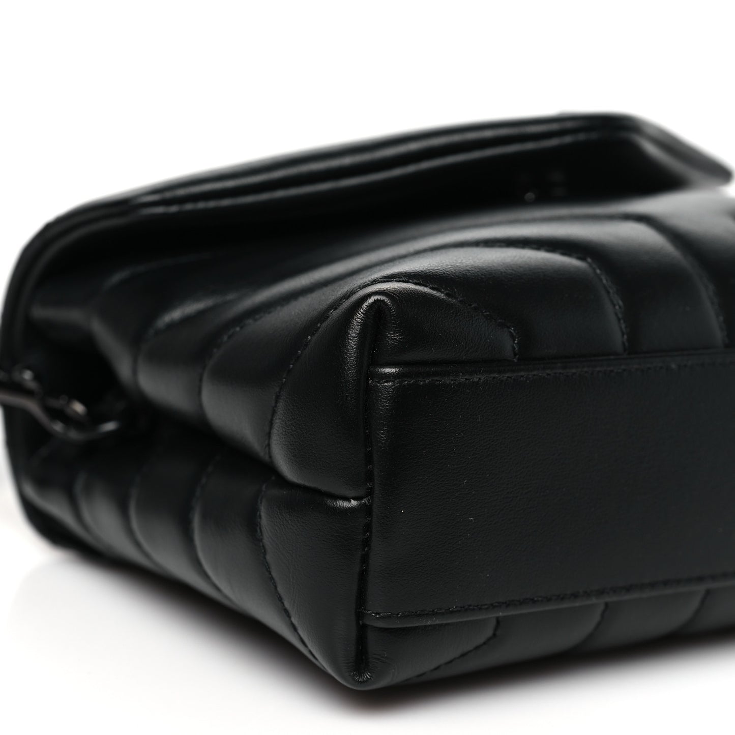 Calfskin Y Quilted Monogram Monochrome Toy Loulou Crossbody Bag Black