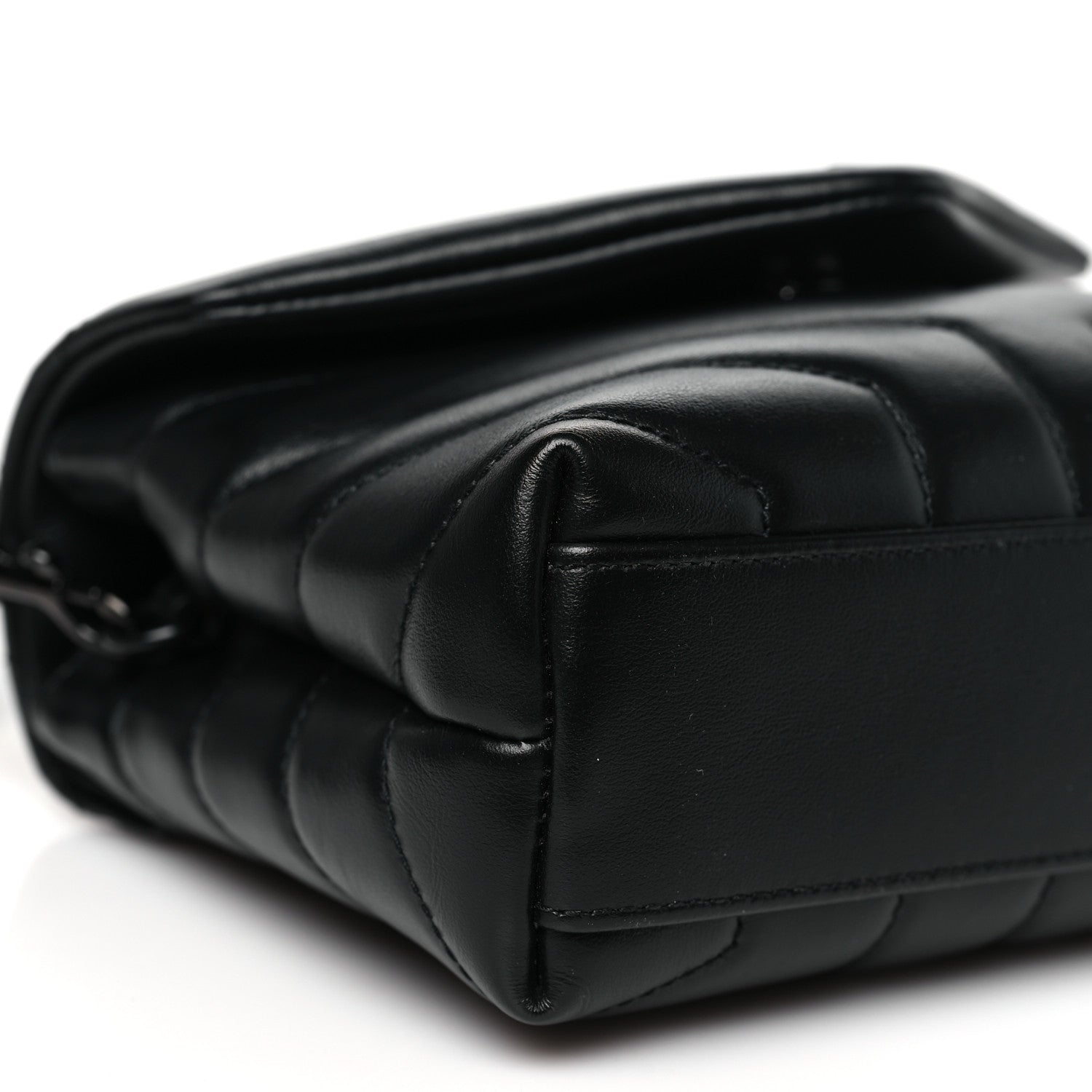 Saint Laurent Calfskin Y Quilted Monogram Monochrome Toy Loulou Crossbody Bag Black 9 of 10