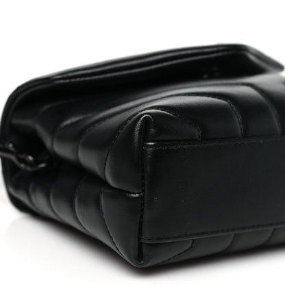 Saint Laurent Calfskin Y Quilted Monogram Monochrome Toy Loulou Crossbody Bag Black 9 of 10