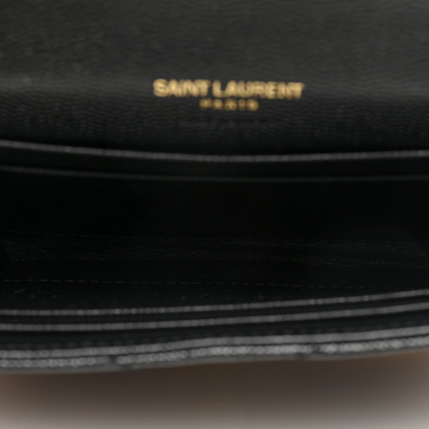 Saint Laurent Grain De Poudre Matelasse Chevron Small Monogram Envelope Wallet Black 5 of 7