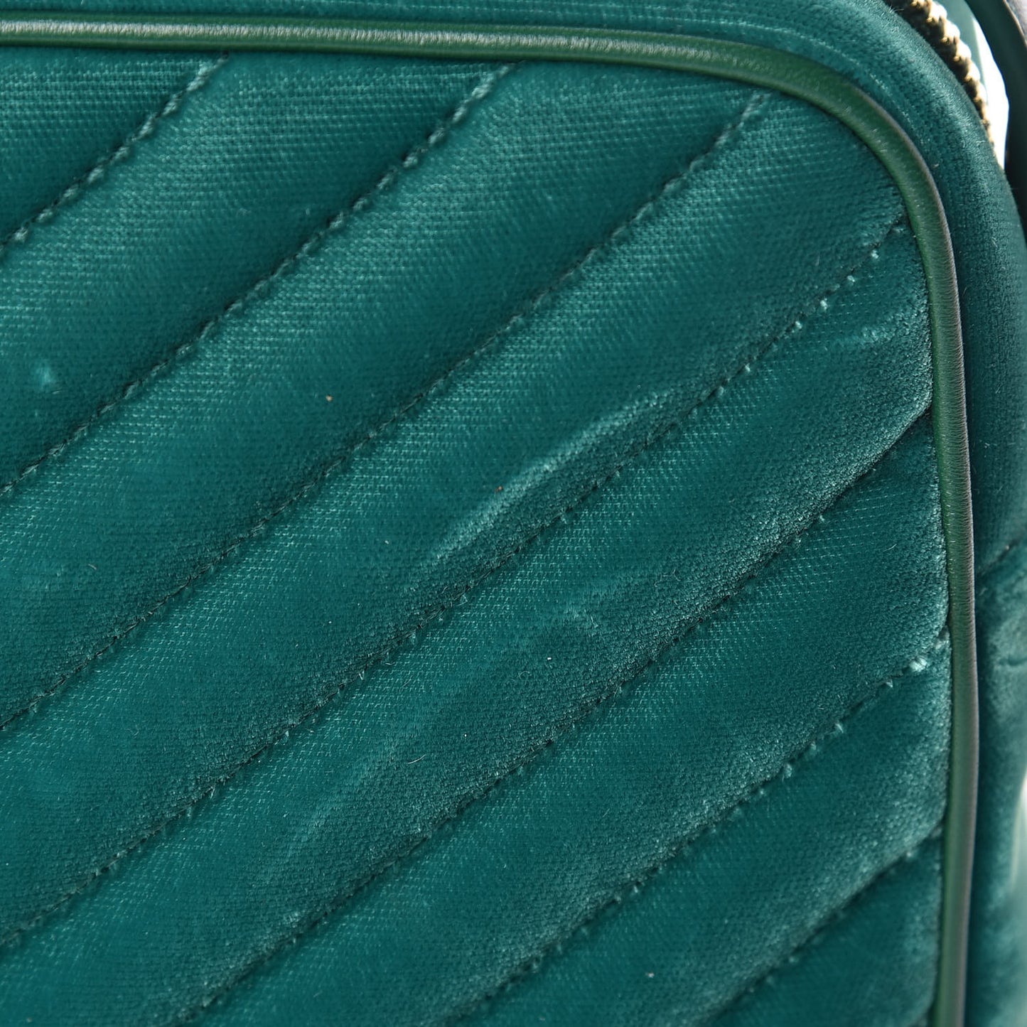 Velvet Matelasse Monogram Lou Camera Bag Deep Malachite