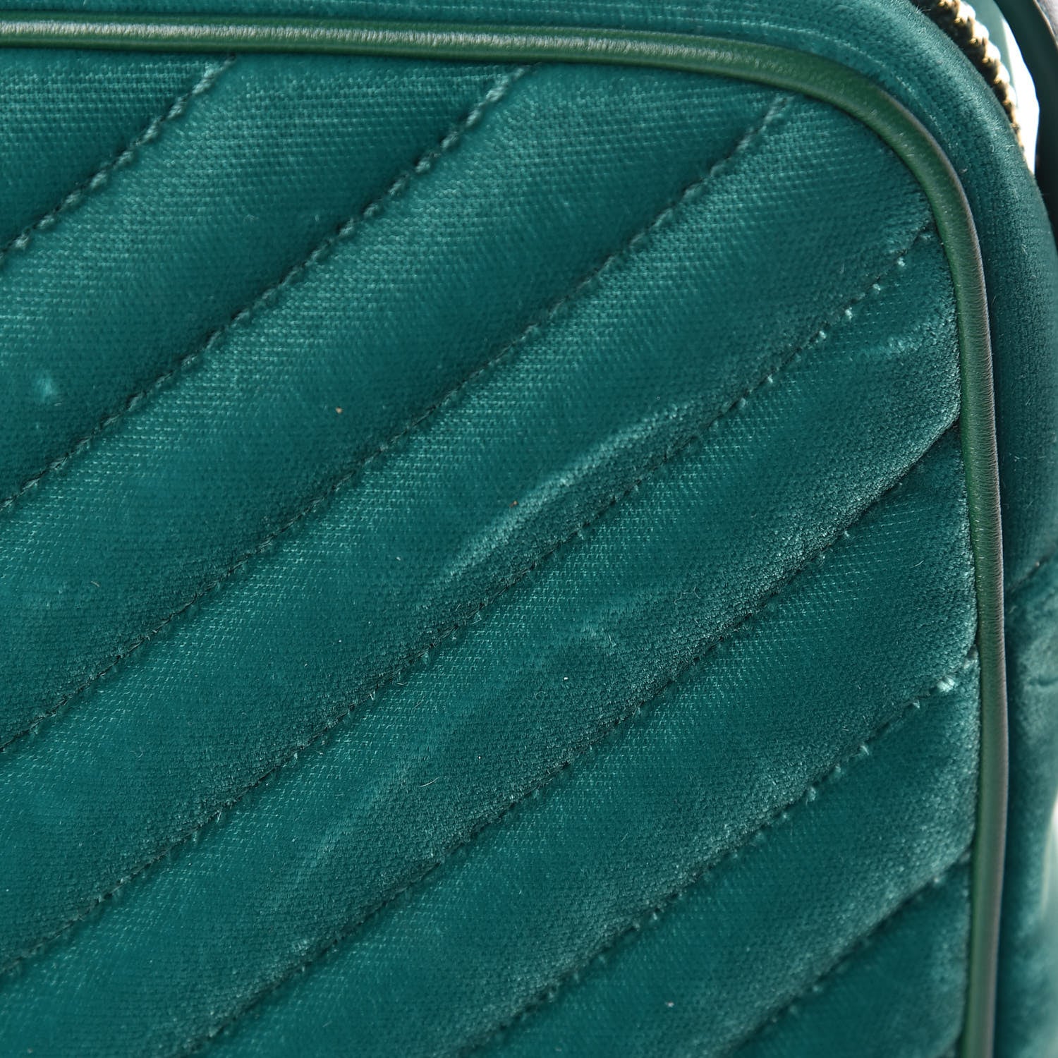 Saint Laurent Velvet Matelasse Monogram Lou Camera Bag Deep Malachite 19 of 20