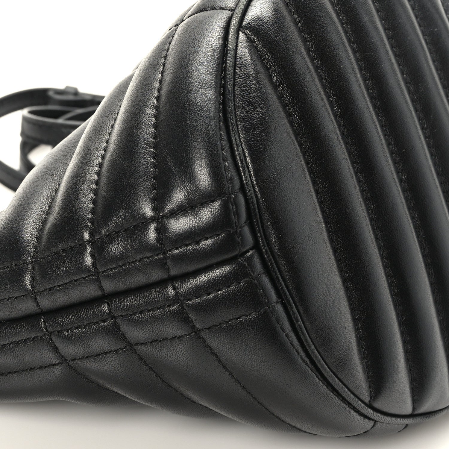 Burberry Lambskin Quilted Small Crescent Lola Bag Black 8 of 9