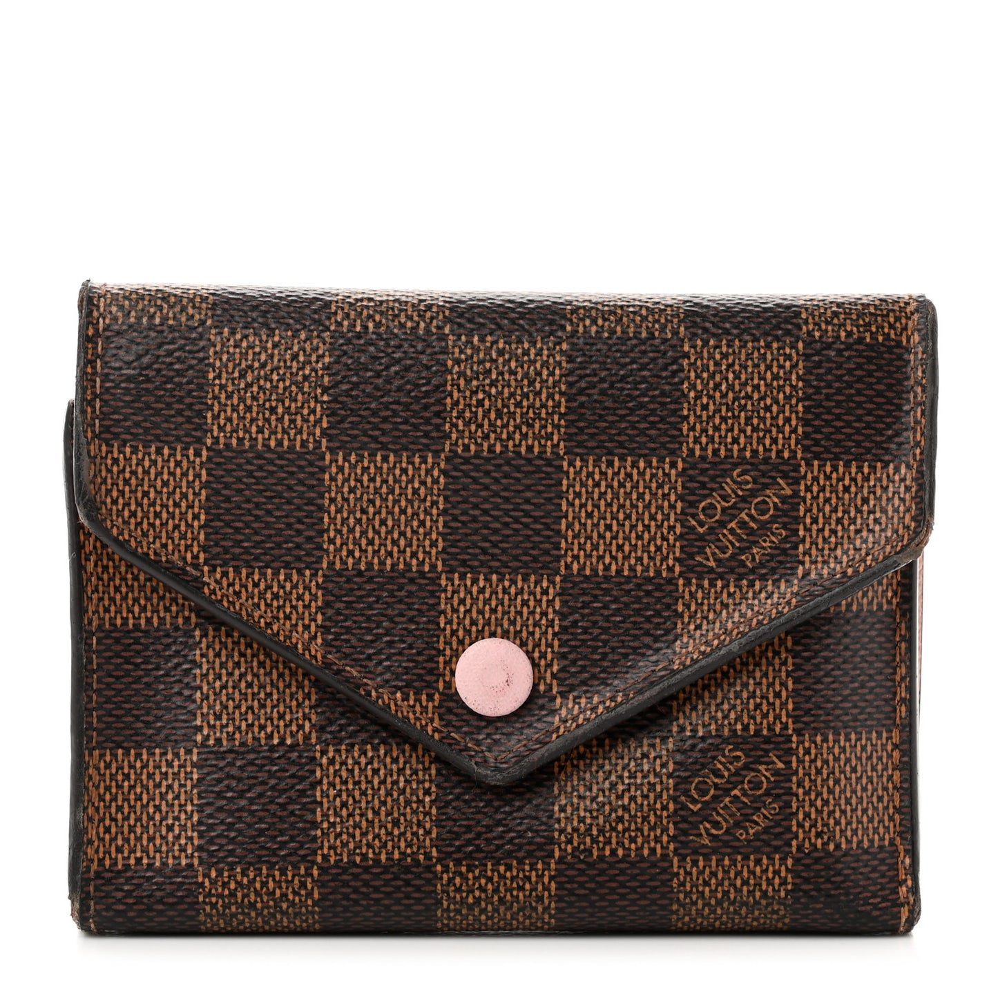 Damier Ebene Victorine Wallet Rose Ballerine