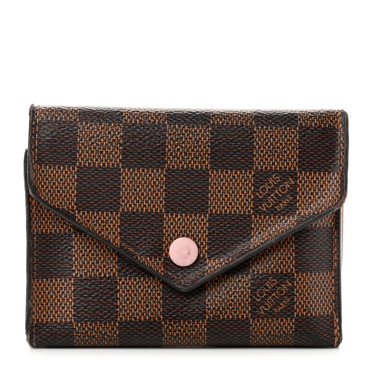 Louis Vuitton Damier Ebene Victorine Wallet Rose Ballerine 1 of 10