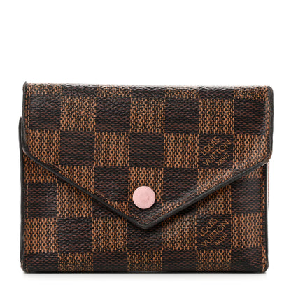 Louis Vuitton Damier Ebene Victorine Wallet Rose Ballerine 1 of 10