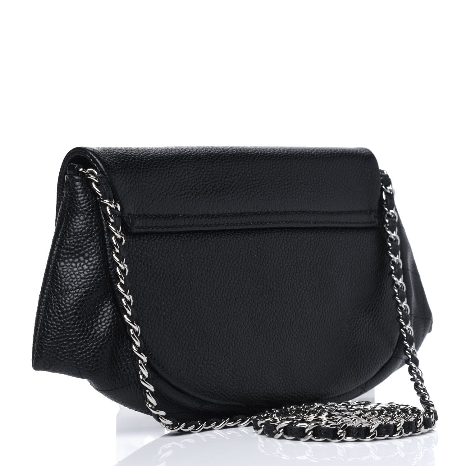 Chanel Caviar Half Moon Wallet On Chain WOC Black 3 of 11