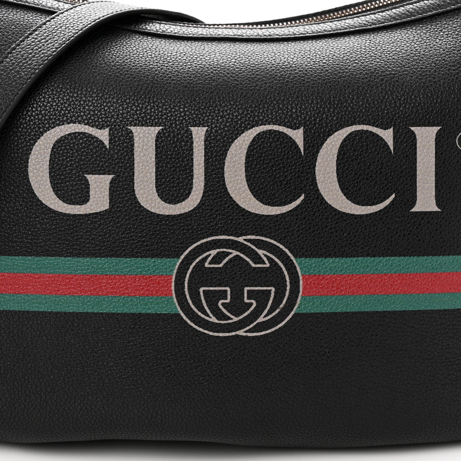 Gucci Grained Calfskin Logo Half Moon Hobo Black 8 of 11