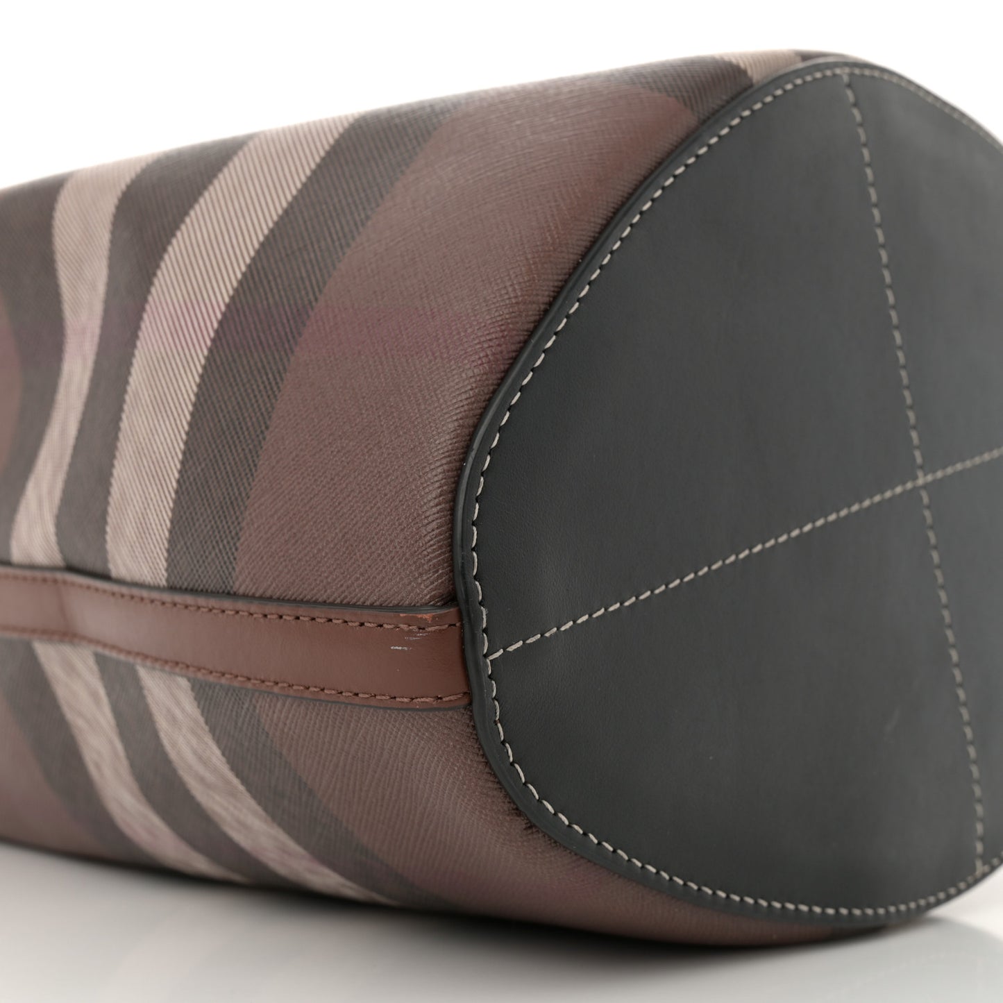 Giant Check Calfskin TB Bucket Bag Dark Birch