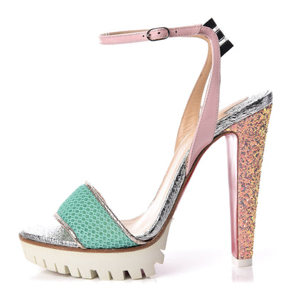 Christian Louboutin Mesh Patent Volumetric 120 Sandals 35.5 Opal 1 of 7
